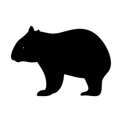 Wombat illustration vector image of australian marsupial animal wildlife silhouette isolated design element
