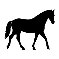 Fototapeta premium Black horse silhouette vector illustration for equestrian design and animal graphic resources use