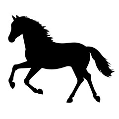 Black horse silhouette vector image for equestrian design galloping horse illustration artwork graphic