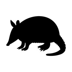 Armadillo vector illustration, silhouette of armadillo, mammal animal, wildlife, nature art design