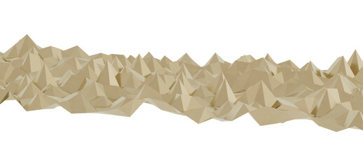 Stunning abstract landscape featuring a beige low poly mountain range. Ideal for backgrounds,...