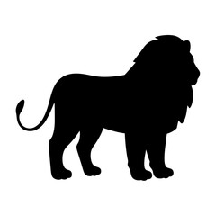 Download black lion silhouette vector image, african wildlife animal svg graphic, lion clipart art