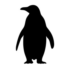 Penguin silhouette vector illustration, antarctic bird graphic, cute penguin image, wildlife art, animal icon © black man