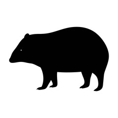 Illustration of a black bear silhouette standing wildlife animal forest mammal nature design art vector