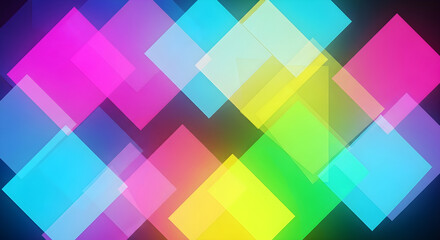 Fototapeta premium Abstract background of overlapping colorful squares