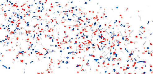 Download this festive image of red, white, and blue confetti perfect for celebratory designs. Ideal...