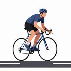 Obraz premium Determined cyclist training hard on road bike for peak performance and fitness goals