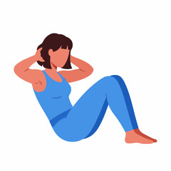 Fit woman performing abdominal crunches for core strength training