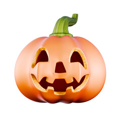 Carved pumpkin Halloween icon 3D