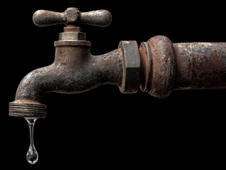 Water tap with drop.(horizontal)