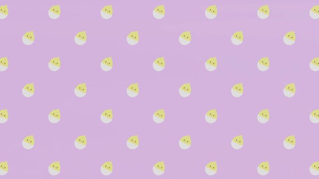 Cute chick loop animation background. Perfect for kids, cartoon, baby, farm themes, nursery projects, and playful animal designs in fun and adorable style.