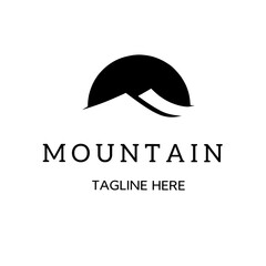 minimal mountain silhouette vector logo design