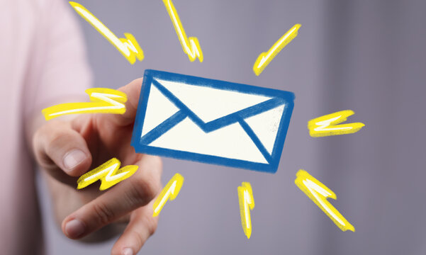 Quick email alert concept.  Ideal for communication, notification, and urgent messaging.