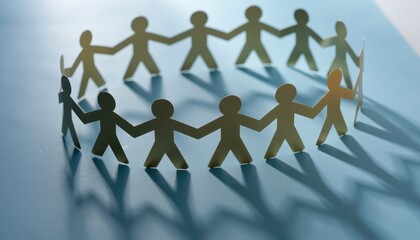 Community action in unity creative paper cutout art calm studio environment shadow play concept