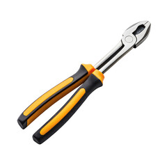 Obraz premium Pliers with yellow and black handle isolated on transparent background, tool for gripping