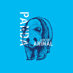 Panda Silhouette doodle art hand drawn illustration vector outline graphic vector © I'L YELLOW