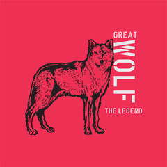 Wolf Silhouette doodle art hand drawn illustration vector outline graphic vector