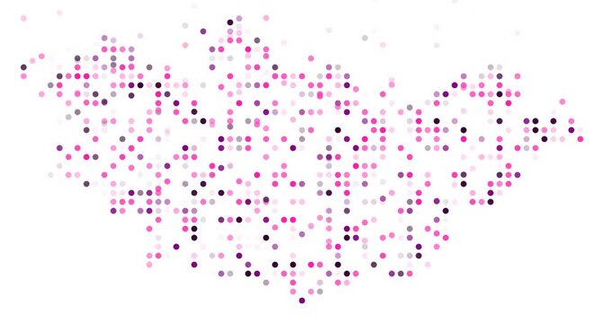 Generative circles shaping Mongolia visual outline