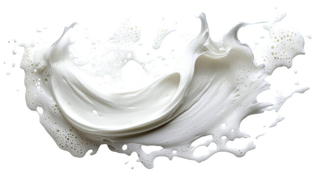 Shave foam smeared grooming cream texture white shaving gel cosmetic skincare product isolated on white background - Powered by Adobe