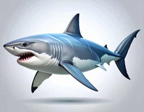 Powerful Great White Shark Ocean Predator Illustration - Powered by Adobe