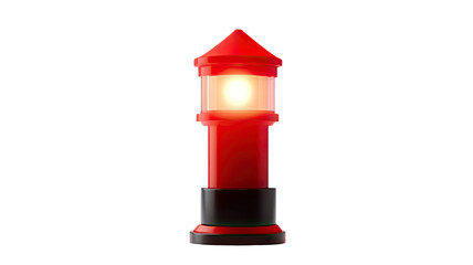 Red beacon emergency warning signal light safety alert lamp equipment isolated on white background