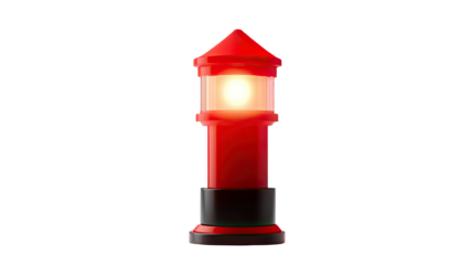 Red beacon emergency warning signal light safety alert lamp equipment isolated on white background