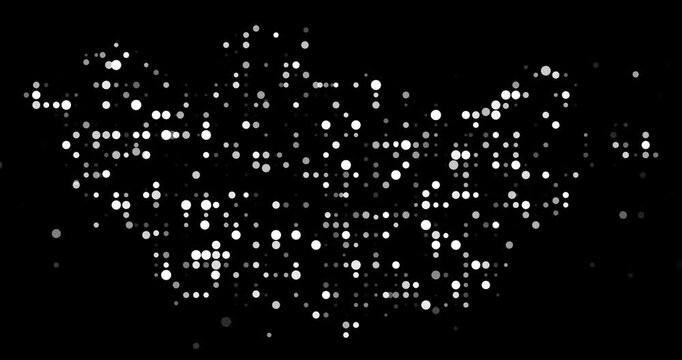 Circles Emerge from Void Forming Mongolia Map Silhouette