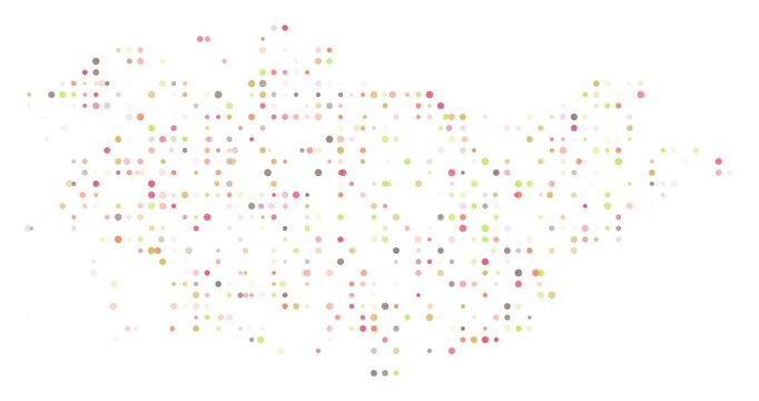 Abstract Orbs Drift Assembling Mongolian Generative Silhouette Design