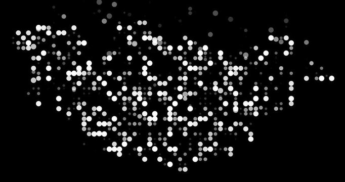 Circles Emerge from Void Forming Mongolia Map Silhouette