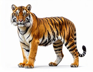 Obraz premium Majestic Tiger Isolated on White Background