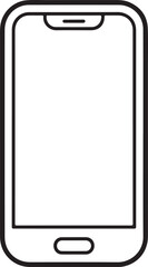Simple outline of a modern smartphone with a blank screen