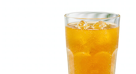 Exotic mango soda in a glass with transparent background 