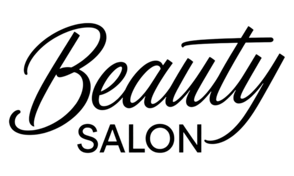 Glossy Gold Beauty Salon Sign with Transparent Background, Neon Design Element