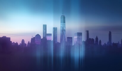 Abstract blue background with geometric shapes,