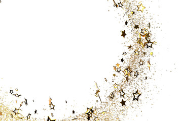 Sparkling gold stars and glitter on white. Perfect for holidays, celebrations, and luxury branding. Download now!