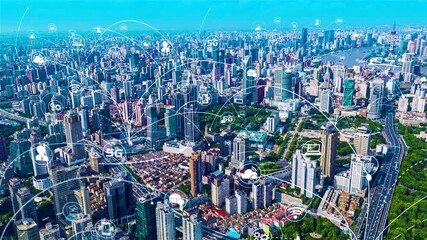 4k technology network digital city - Powered by Adobe