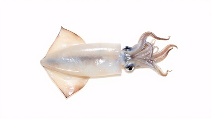 Naklejka premium Fresh whole squid isolated on white background