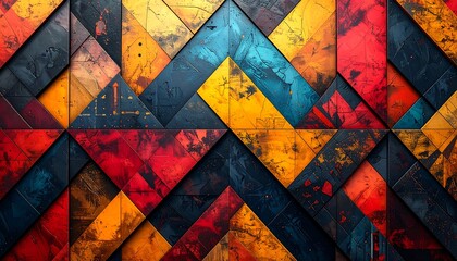 Abstract geometric pattern of overlapping triangles