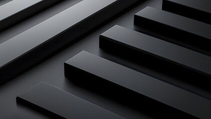 Abstract black background with geometric shapes and lighting, minimalistic, 