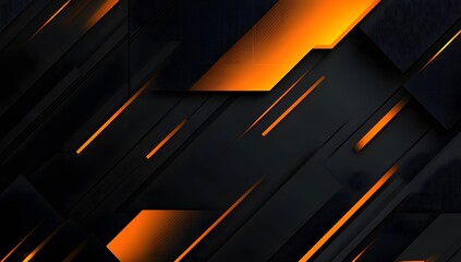 Abstract black background with geometric shapes and lighting, minimalistic, 