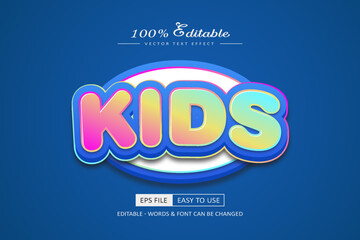 Kids Text Effect 3D Cartoon Style
