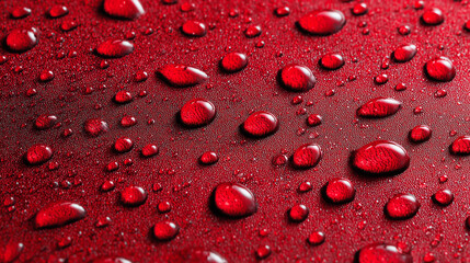 water drops on red background