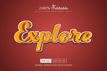 Fototapeta premium Explore Text Effect editable 3d style