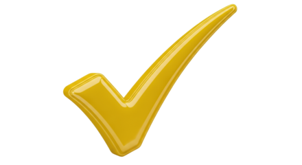 Isolated Yellow Check Mark