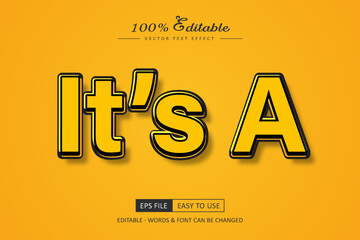 It's A Text Effect in Yellow and Black