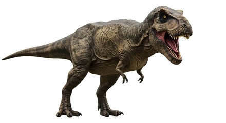 Fototapeta premium T-Rex br�llt kraftvoll starkes Licht detaillierte Textur atemberaubend realistisch. AI Generated