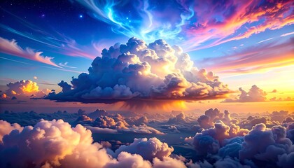 Colorful cloudscape at sunrise or sunset