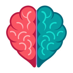 Heart shaped brain illustration with abstract elements