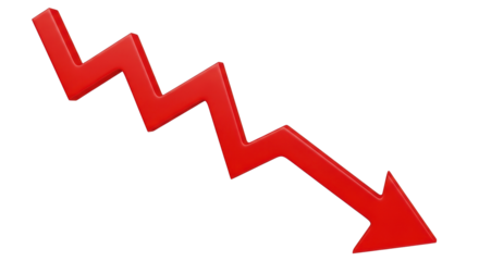 Isolated Red Arrow Pointing Down