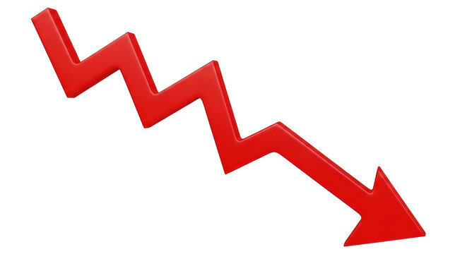 Isolated Red Arrow Pointing Down